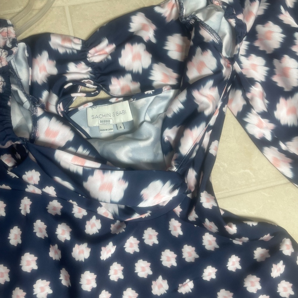 Sachin & Babi Melody Navy Midi Dress Size 4 | Designer Women’s Cocktail Style - Picture 15 of 16